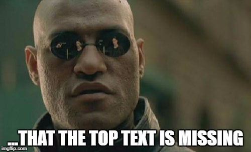 Matrix Morpheus | ...THAT THE TOP TEXT IS MISSING | image tagged in memes,matrix morpheus | made w/ Imgflip meme maker