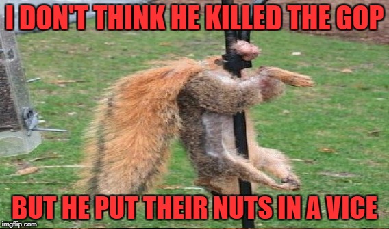 I DON'T THINK HE KILLED THE GOP BUT HE PUT THEIR NUTS IN A VICE | made w/ Imgflip meme maker