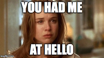 Jerry Maguire you had me at hello | YOU HAD ME; AT HELLO | image tagged in jerry maguire you had me at hello | made w/ Imgflip meme maker
