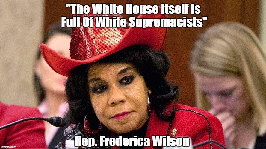 "Rep. Frederica Wilson Accurately Describes The Trump Administration." | "The White House Itself Is Full Of White Supremacists"; Rep. Frederica Wilson | image tagged in white supremacy,white supremacist,trump,rep frederica wilson,despicable donald,deplorable donald | made w/ Imgflip meme maker