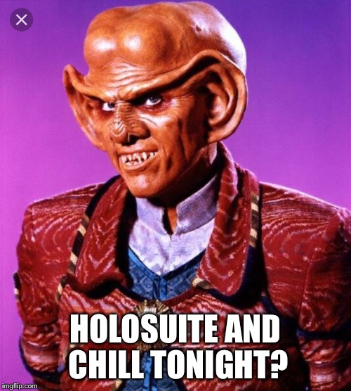 HOLOSUITE AND CHILL TONIGHT? | image tagged in ds9 | made w/ Imgflip meme maker