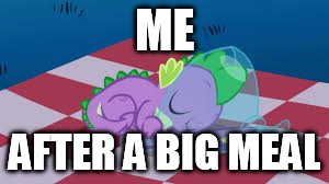 Does football games I'm I right  | ME; AFTER A BIG MEAL | image tagged in mlp,food | made w/ Imgflip meme maker
