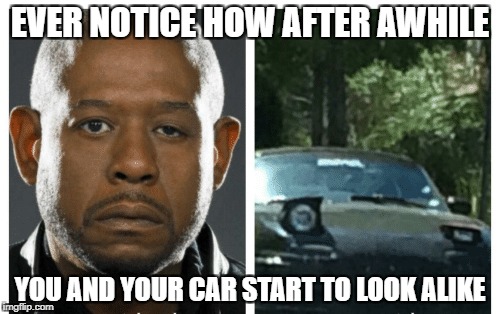 Eyedentical Twins | EVER NOTICE HOW AFTER AWHILE; YOU AND YOUR CAR START TO LOOK ALIKE | image tagged in profile picture,cars,actors | made w/ Imgflip meme maker
