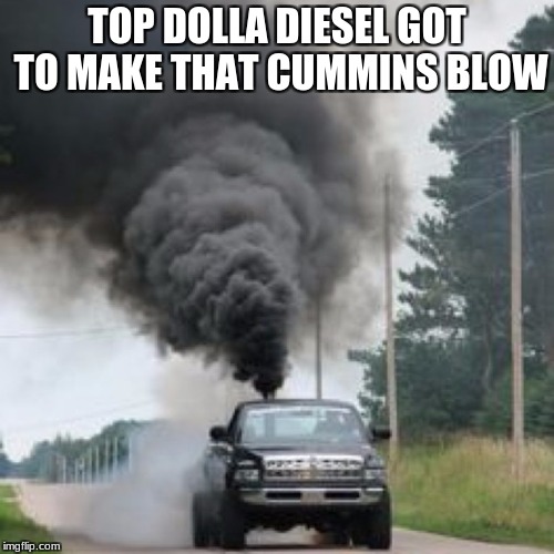 TOP DOLLA DIESEL GOT TO MAKE THAT CUMMINS BLOW | image tagged in memes | made w/ Imgflip meme maker