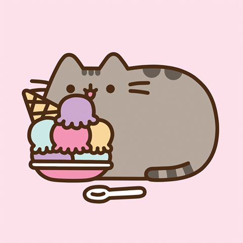 Pusheen With Ice Cream Blank Meme Template