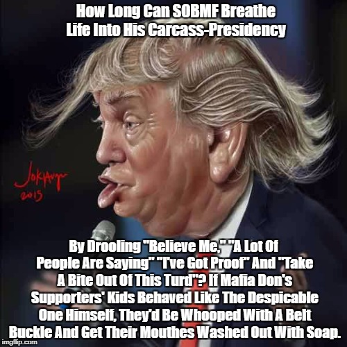 How Long Can SOBMF Breathe Life Into His Carcass-Presidency By Drooling "Believe Me," "A Lot Of People Are Saying" "I've Got Proof" And "Tak | made w/ Imgflip meme maker