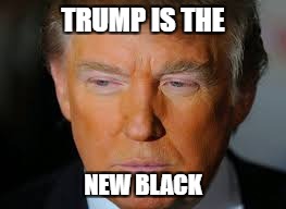 trump is the new black | TRUMP IS THE; NEW BLACK | image tagged in orange trump,memes,trump,black | made w/ Imgflip meme maker