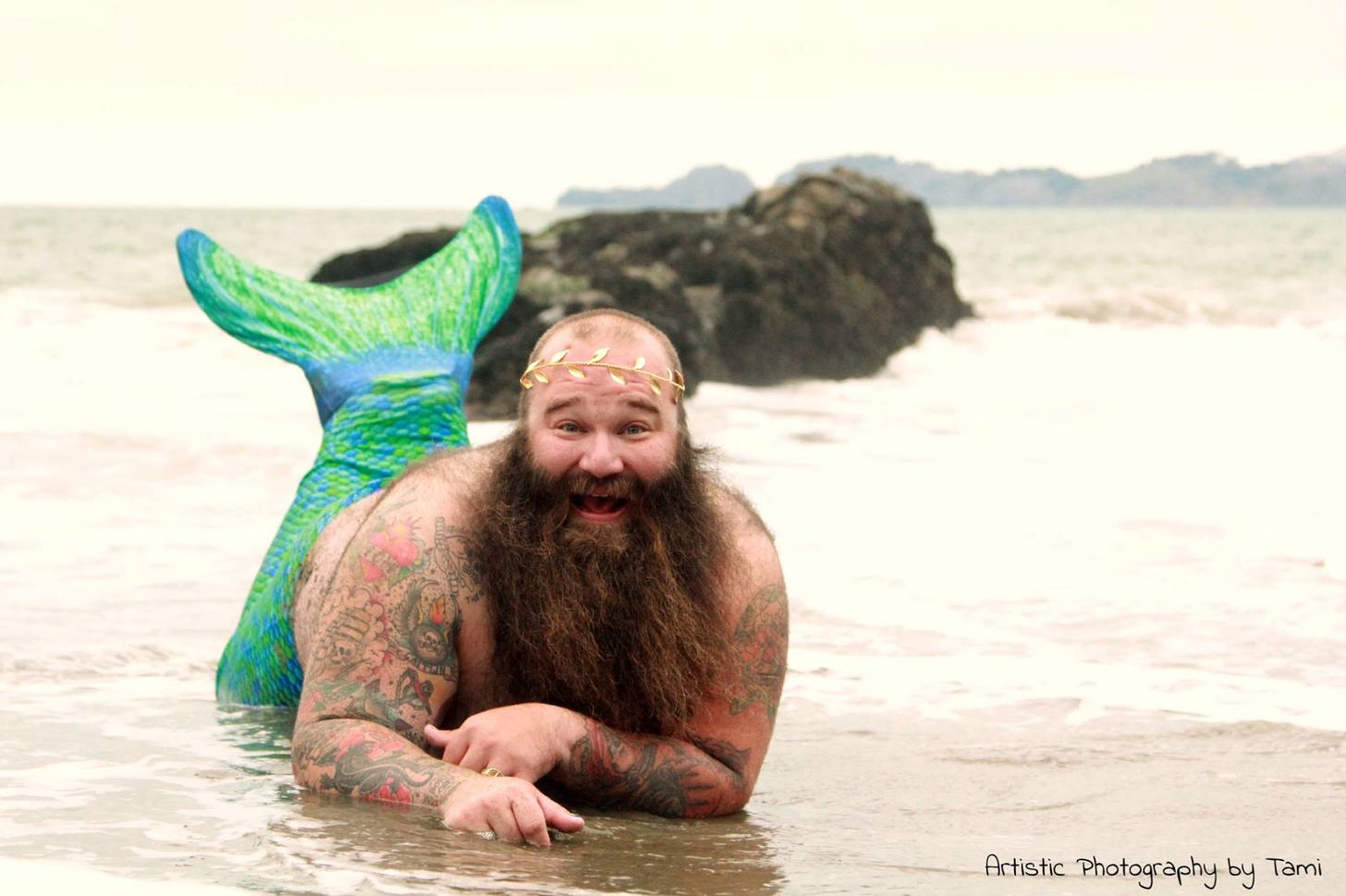 Fat Mermaid Man Beard Blank Meme Template