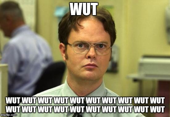 Dwight Schrute | WUT; WUT WUT WUT WUT WUT WUT WUT WUT WUT WUT WUT WUT WUT WUT WUT WUT WUT WUT WUT WUT | image tagged in memes,dwight schrute | made w/ Imgflip meme maker