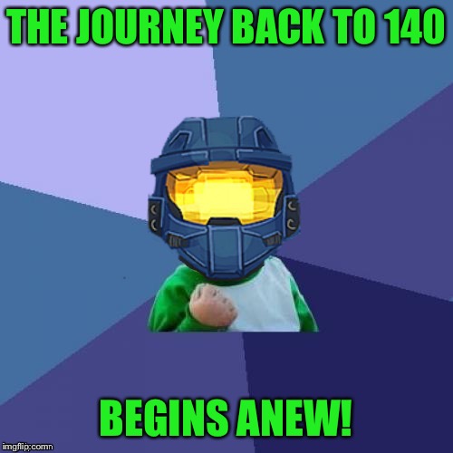 1befyj | THE JOURNEY BACK TO 140 BEGINS ANEW! | image tagged in 1befyj | made w/ Imgflip meme maker