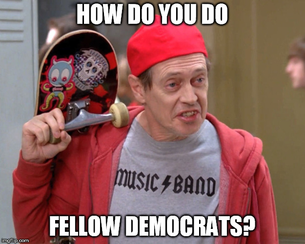 Steve Buscemi Fellow Kids | HOW DO YOU DO; FELLOW DEMOCRATS? | image tagged in steve buscemi fellow kids | made w/ Imgflip meme maker