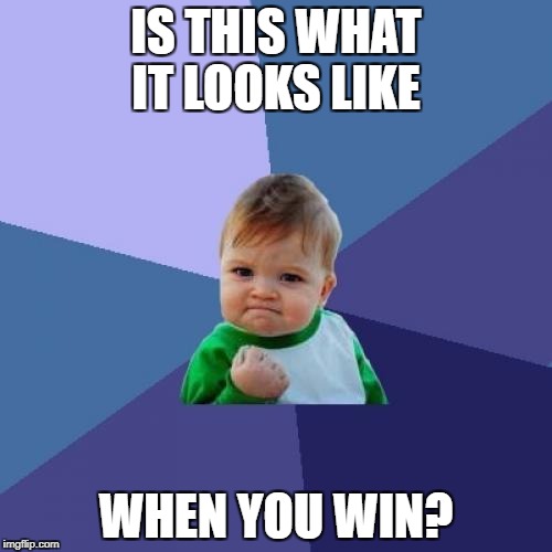 Success Kid | IS THIS WHAT IT LOOKS LIKE; WHEN YOU WIN? | image tagged in memes,success kid | made w/ Imgflip meme maker
