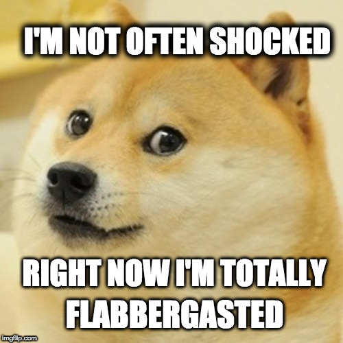 Doge Meme | I'M NOT OFTEN SHOCKED; RIGHT NOW I'M TOTALLY; FLABBERGASTED | image tagged in memes,doge | made w/ Imgflip meme maker