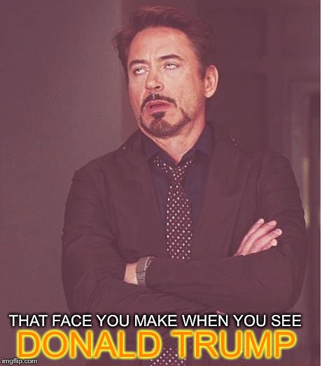 Face You Make Robert Downey Jr | DONALD TRUMP; THAT FACE YOU MAKE WHEN YOU SEE | image tagged in memes,face you make robert downey jr | made w/ Imgflip meme maker