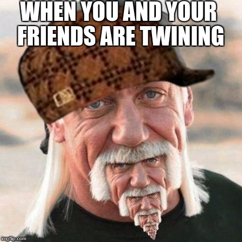 twining Hogan | WHEN YOU AND YOUR FRIENDS ARE TWINING | image tagged in hogan,scum bag,beard,memes | made w/ Imgflip meme maker