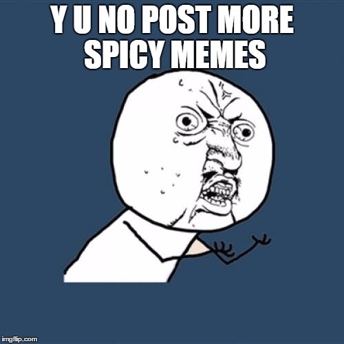 Y U No Meme | Y U NO POST MORE SPICY MEMES | image tagged in memes,y u no | made w/ Imgflip meme maker