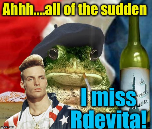 Ahhh....all of the sudden I miss Rdevita! | made w/ Imgflip meme maker
