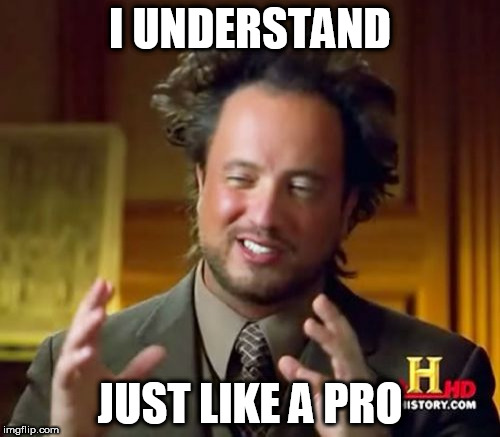 Ancient Aliens | I UNDERSTAND; JUST LIKE A PRO | image tagged in memes,ancient aliens | made w/ Imgflip meme maker