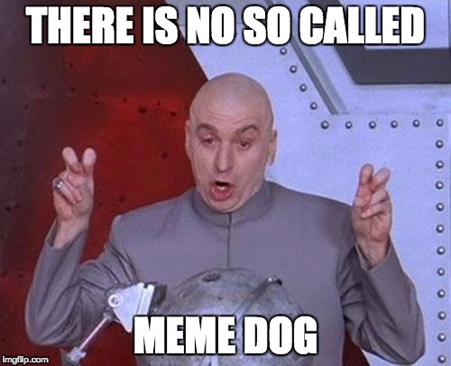 Dr Evil Laser | THERE IS NO SO CALLED; MEME DOG | image tagged in memes,dr evil laser | made w/ Imgflip meme maker