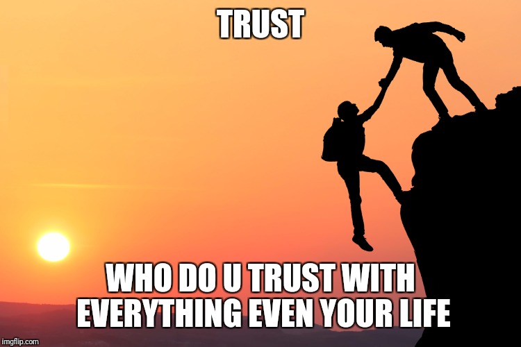 Trust | TRUST; WHO DO U TRUST WITH EVERYTHING EVEN YOUR LIFE | image tagged in trust | made w/ Imgflip meme maker