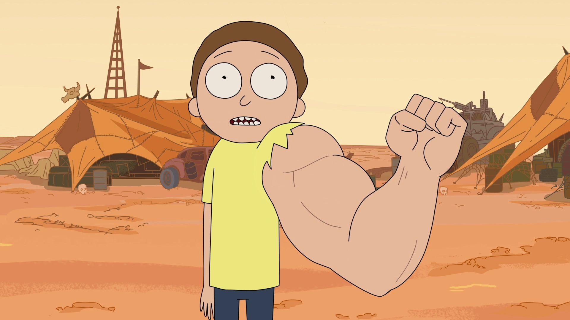 High Quality Strong arm Morty Blank Meme Template