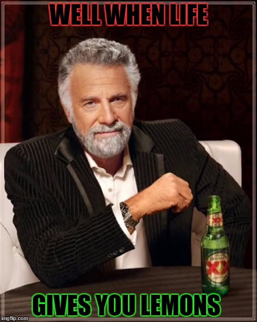 The Most Interesting Man In The World Meme | WELL WHEN LIFE; GIVES YOU LEMONS | image tagged in memes,the most interesting man in the world | made w/ Imgflip meme maker