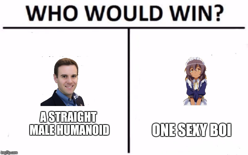 Who Would Win? | ONE SEXY BOI; A STRAIGHT MALE HUMANOID | image tagged in who would win | made w/ Imgflip meme maker