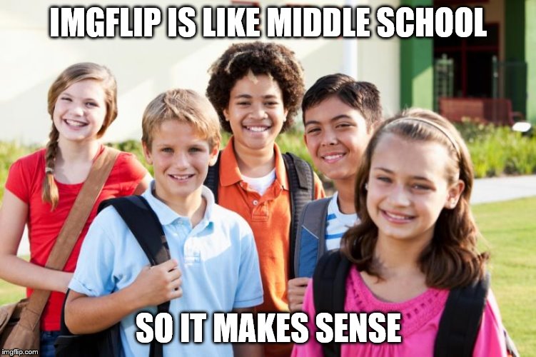 IMGFLIP IS LIKE MIDDLE SCHOOL SO IT MAKES SENSE | made w/ Imgflip meme maker