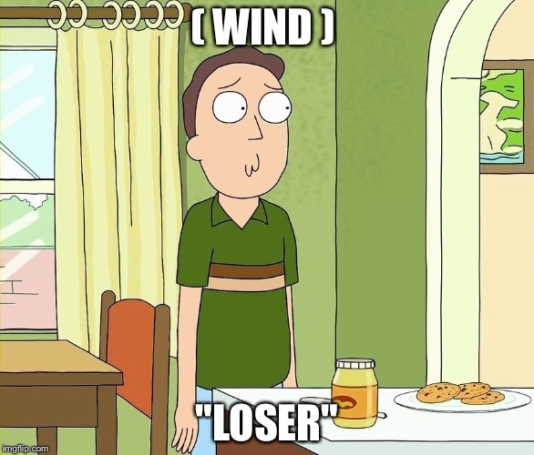 Jerry rick and morty | ( WIND ); "LOSER" | image tagged in jerry rick and morty | made w/ Imgflip meme maker