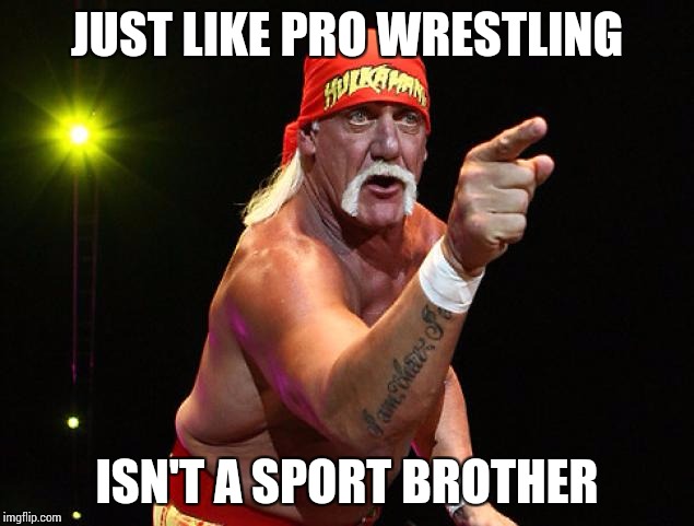 JUST LIKE PRO WRESTLING ISN'T A SPORT BROTHER | made w/ Imgflip meme maker