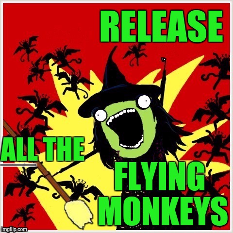 RELEASE FLYING MONKEYS ALL THE ___ | made w/ Imgflip meme maker