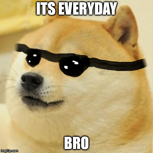 ITS EVERYDAY BRO Doge | ITS EVERYDAY; BRO | image tagged in doge | made w/ Imgflip meme maker