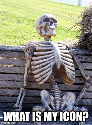 Waiting Skeleton Meme | WHAT IS MY ICON? | image tagged in memes,waiting skeleton | made w/ Imgflip meme maker