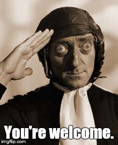 Marty Feldman copy that! | You're welcome. | image tagged in copy that | made w/ Imgflip meme maker