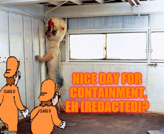 NICE DAY FOR CONTAINMENT, EH [REDACTED]? | made w/ Imgflip meme maker