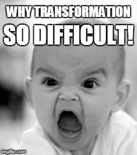 Angry Baby Meme | WHY TRANSFORMATION; SO DIFFICULT! | image tagged in memes,angry baby | made w/ Imgflip meme maker