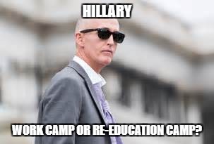 HILLARY; WORK CAMP OR RE-EDUCATION CAMP? | image tagged in liberals vs conservatives,hillary clinton,trey gowdy,libtards | made w/ Imgflip meme maker