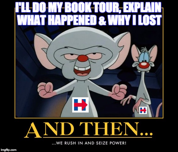 Pinky & The Brain aka Hillary & Huma | I'LL DO MY BOOK TOUR, EXPLAIN WHAT HAPPENED & WHY I LOST | image tagged in powermad,evil genius | made w/ Imgflip meme maker