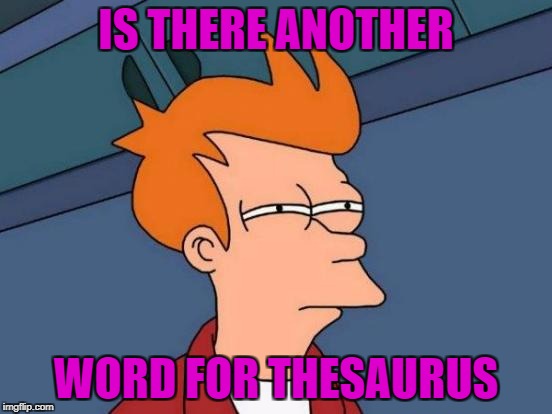 Futurama Fry Meme | IS THERE ANOTHER WORD FOR THESAURUS | image tagged in memes,futurama fry | made w/ Imgflip meme maker