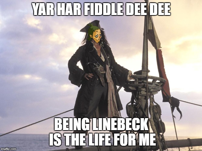 Linebeck | YAR HAR FIDDLE DEE DEE; BEING LINEBECK IS THE LIFE FOR ME | image tagged in linebeck,pirate,legend of zelda,funny | made w/ Imgflip meme maker