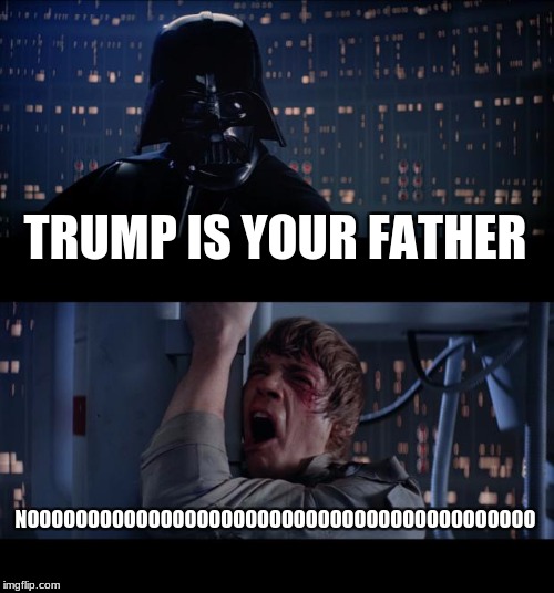 Star Wars No Meme | TRUMP IS YOUR FATHER; NOOOOOOOOOOOOOOOOOOOOOOOOOOOOOOOOOOOOOOOOOO | image tagged in memes,star wars no | made w/ Imgflip meme maker