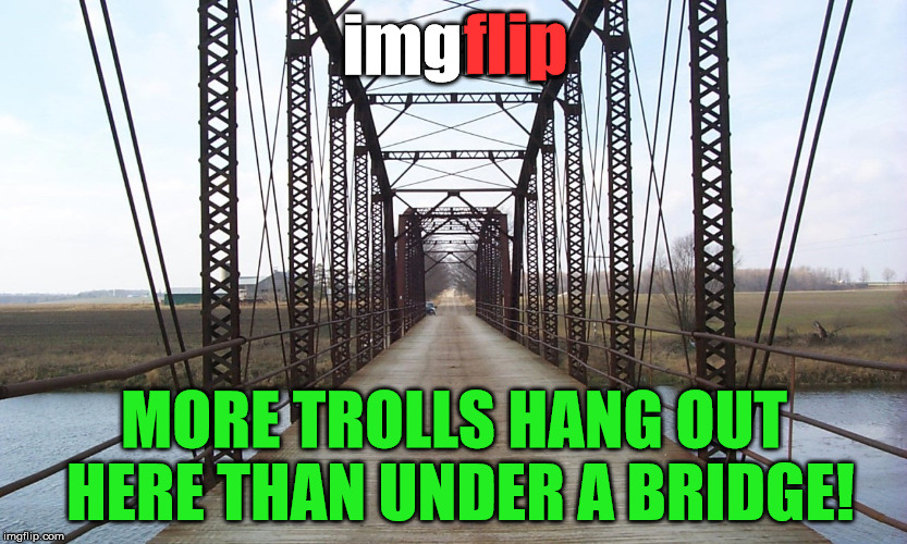 Pretty much says it all... | flip; imgflip; MORE TROLLS HANG OUT HERE THAN UNDER A BRIDGE! | image tagged in imgflip,imgflip users,internet trolls,memes,funny | made w/ Imgflip meme maker