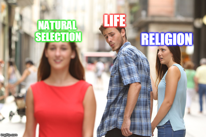 The truth is out there. | NATURAL SELECTION; LIFE; RELIGION | image tagged in disloyal man meme,anti-religion,short satisfaction vs truth,you can't handle the truth | made w/ Imgflip meme maker