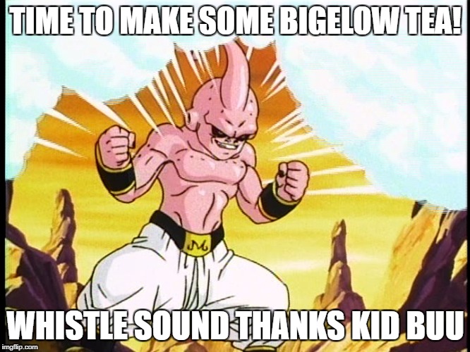 Bigelow Tea | TIME TO MAKE SOME BIGELOW TEA! WHISTLE SOUND THANKS KID BUU | image tagged in funny,memes,the most interesting man in the world,one does not simply,bad luck brian,first world problems | made w/ Imgflip meme maker