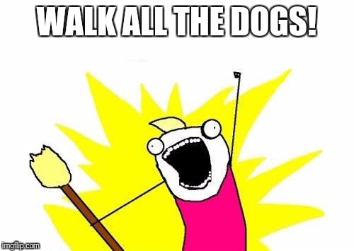 X All The Y Meme | WALK ALL THE DOGS! | image tagged in memes,x all the y | made w/ Imgflip meme maker