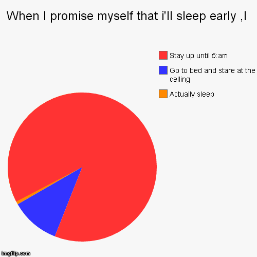 Shoving my face into the pillow until my nose goes numb doesn't help | image tagged in funny,pie charts,sleep | made w/ Imgflip chart maker