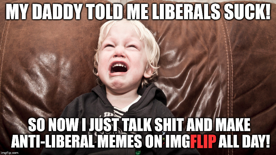 PS....you are welcome for America! | MY DADDY TOLD ME LIBERALS SUCK! SO NOW I JUST TALK SHIT AND MAKE ANTI-LIBERAL MEMES ON IMGFLIP ALL DAY! FLIP | image tagged in imgflip,imgflip users,conservative,trolls,memes,nsfw | made w/ Imgflip meme maker