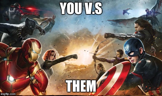team up | YOU V.S; THEM | image tagged in 123guy | made w/ Imgflip meme maker