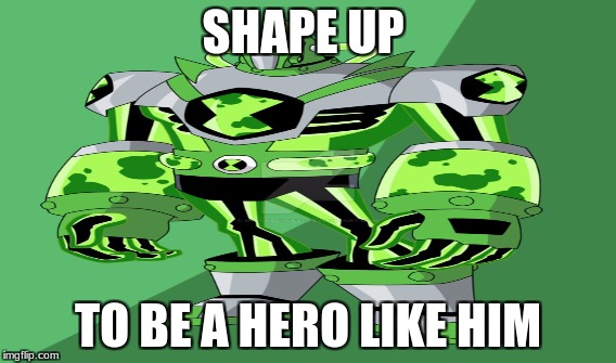 atomic bom | SHAPE UP; TO BE A HERO LIKE HIM | image tagged in 123guy | made w/ Imgflip meme maker