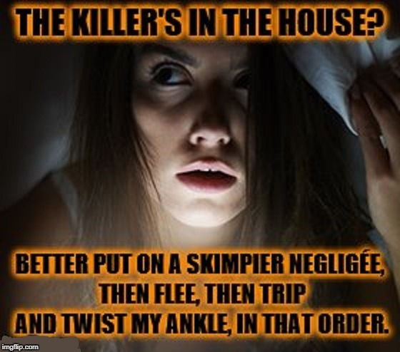 Sensible Plan Horror Babe | image tagged in horror,hallowe'en,babe | made w/ Imgflip meme maker